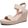 image:imageVepose Womens Open Toe Espadrille Wedge Sandals with Ankle Strap 881  Dressy casual slip on platform strappy sandals  cute casual summer shoes styling for daily weddings travelNude