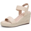 image:imageVepose Womens Open Toe Espadrille Wedge Sandals with Ankle Strap 881  Dressy casual slip on platform strappy sandals  cute casual summer shoes styling for daily weddings travelNudepu