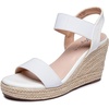 image:imageVepose Womens Open Toe Espadrille Wedge Sandals with Ankle Strap 881  Dressy casual slip on platform strappy sandals  cute casual summer shoes styling for daily weddings travelWhite