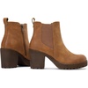 image:imageVepose Womens Platform Chelsea Ankle Boots Chunky Block Heel Booties  Side elastic Inside zipper Lug sole Round toe Steady platform feel Comfort Casual Jeans Dresses OfficeYellow Brown