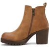 image:imageVepose Womens Platform Chelsea Ankle Boots Chunky Block Heel Booties  Side elastic Inside zipper Lug sole Round toe Steady platform feel Comfort Casual Jeans Dresses OfficeYellow Brown