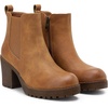 image:imageVepose Womens Platform Chelsea Ankle Boots Chunky Block Heel Booties  Side elastic Inside zipper Lug sole Round toe Steady platform feel Comfort Casual Jeans Dresses OfficeYellow Brown