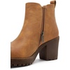 image:imageVepose Womens Platform Chelsea Ankle Boots Chunky Block Heel Booties  Side elastic Inside zipper Lug sole Round toe Steady platform feel Comfort Casual Jeans Dresses OfficeYellow Brown
