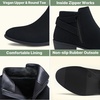 image:imageVepose Womens Short Ankle Boots Low Heel Western Cutout Perforated BootiesElegant Black Nubuck