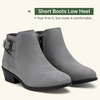 image:imageVepose Womens Short Ankle Boots Low Heel Western Cutout Perforated BootiesElegant Grey