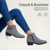 image:imageVepose Womens Short Ankle Boots Low Heel Western Cutout Perforated BootiesElegant Grey