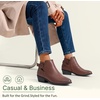 image:imageVepose Womens Short Ankle Boots Low Heel Western Cutout Perforated BootiesElegant Mocha Brown