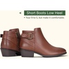 image:imageVepose Womens Short Ankle Boots Low Heel Western Cutout Perforated BootiesElegant Mocha Brown