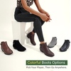 image:imageVepose Womens Short Ankle Boots Low Heel Western Cutout Perforated BootiesElegant Mocha Brown