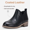 image:imageVepose Womens Short Ankle Boots Low Heel Western Cutout Perforated BootiesPerforated Black Leather