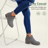 image:imageVepose Womens Short Ankle Boots Low Heel Western Cutout Perforated BootiesPerforated Grey