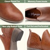 image:imageVepose Womens Short Ankle Boots Low Heel Western Cutout Perforated BootiesPerforated Red Brown