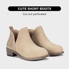 image:imageVepose Womens Short Ankle Boots Low Heel Western Cutout Perforated BootiesPerforated Tan Nubuck