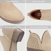 image:imageVepose Womens Short Ankle Boots Low Heel Western Cutout Perforated BootiesPerforated Tan Nubuck