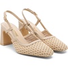image:imageVepose Womens Slingback Pumps Closed Toe Chunky Block Heels  Soft square toe cushioned insole adjustable back strap and dressy casual styling for officetoevening outfitsNude Pu