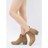 image:imageVepose Womens Suede Leather Ankle BootsCurved Brown