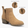 image:imageVepose Womens Suede Leather Ankle BootsCurved Brown