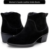 image:imageVepose Womens Suede Leather Ankle BootsTextured Black