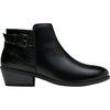image:imageVepose Womens Short Ankle Boots Low Heel Western Cutout Perforated BootiesElegant Black Leather
