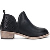 image:imageVepose Womens Short Ankle Boots Low Heel Western Cutout Perforated BootiesPerforated Black Leather