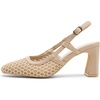 image:imageVepose Womens Slingback Pumps Closed Toe Chunky Block Heels  Soft square toe cushioned insole adjustable back strap and dressy casual styling for officetoevening outfitsNude Pu