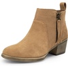 image:imageVepose Womens Suede Leather Ankle BootsCurved Brown