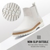 image:imageVepose Womens Chelsea Boots PullOn Lug Sole Low Heel Ankle Booties  Comfortable dressy bootiesmemory foam insole and elastic side panelspolished styling for work and weekendsBone Cloud Grey