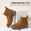 image:imageVepose Womens Chelsea Boots PullOn Lug Sole Low Heel Ankle Booties  Comfortable dressy bootiesmemory foam insole and elastic side panelspolished styling for work and weekendsWhisky