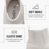 image:imageVepose Womens Chelsea Boots PullOn Lug Sole Low Heel Ankle Booties  Comfortable dressy bootiesmemory foam insole and elastic side panelspolished styling for work and weekendsBone Cloud Grey