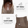 image:imageVepose Womens Chelsea Boots PullOn Lug Sole Low Heel Ankle Booties  Comfortable dressy bootiesmemory foam insole and elastic side panelspolished styling for work and weekendsCoffee