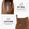 image:imageVepose Womens Chelsea Boots PullOn Lug Sole Low Heel Ankle Booties  Comfortable dressy bootiesmemory foam insole and elastic side panelspolished styling for work and weekendsWhisky