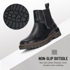 image:imageVepose Womens Chelsea Boots PullOn Lug Sole Low Heel Ankle Booties  Comfortable dressy bootiesmemory foam insole and elastic side panelspolished styling for work and weekendsBlack