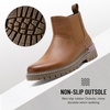 image:imageVepose Womens Chelsea Boots PullOn Lug Sole Low Heel Ankle Booties  Comfortable dressy bootiesmemory foam insole and elastic side panelspolished styling for work and weekendsWhisky