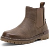 image:imageVepose Womens Chelsea Boots PullOn Lug Sole Low Heel Ankle Booties  Comfortable dressy bootiesmemory foam insole and elastic side panelspolished styling for work and weekendsCoffee