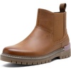 image:imageVepose Womens Chelsea Boots PullOn Lug Sole Low Heel Ankle Booties  Comfortable dressy bootiesmemory foam insole and elastic side panelspolished styling for work and weekendsWhisky