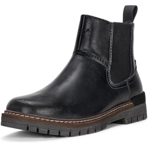 image:imageVepose Womens Chelsea Boots PullOn Lug Sole Low Heel Ankle Booties  Comfortable dressy bootiesmemory foam insole and elastic side panelspolished styling for work and weekendsBlack