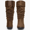 image:imageWomens Flat Knee High Boots with Slouch Shaft 942  Casual dress boot look softly slouched shaft round toe pairs with jeans leggings and skirtsSlouch Suede Boots942brown