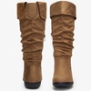 image:imageWomens Flat Knee High Boots with Slouch Shaft 942  Casual dress boot look softly slouched shaft round toe pairs with jeans leggings and skirtsSlouch Suede Boots942camel