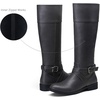 image:imageWomens Knee High Riding Boots with Buckle and Inside Zipper  Casual fashion boots smooth tall shaft round toe low block heel and cushioned insole for jeans skirts and work looksGrey
