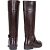 image:imageWomens Knee High Riding Boots with Buckle and Inside Zipper  Casual fashion boots smooth tall shaft round toe low block heel and cushioned insole for jeans skirts and work looksDark Brown