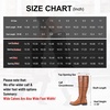 image:imageWomens Knee High Riding Boots with Buckle and Inside Zipper  Casual fashion boots smooth tall shaft round toe low block heel and cushioned insole for jeans skirts and work looksBrown