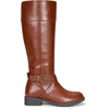 image:imageWomens Knee High Riding Boots with Buckle and Inside Zipper  Casual fashion boots smooth tall shaft round toe low block heel and cushioned insole for jeans skirts and work looksMocha Brown