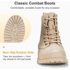 image:imageWomens Lace Up Combat Ankle Boots Cap Toe Low Block Heel  Comfortable booties with easy side zipper entry and memory foam cushioning for denim dresses city days and travelSand