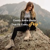 image:imageWomens Lace Up Combat Ankle Boots Cap Toe Low Block Heel  Comfortable booties with easy side zipper entry and memory foam cushioning for denim dresses city days and travelSand