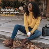 image:imageWomens Lace Up Combat Ankle Boots Cap Toe Low Block Heel  Comfortable booties with easy side zipper entry and memory foam cushioning for denim dresses city days and travelCognac