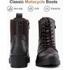 image:imageWomens Lace Up Combat Ankle Boots with Zipper and Lug Sole  Comfortable chunky low heel short booties memory foam cushioning round toe for casual workdays city walks fall outfitsDark Tan