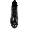 image:imageWomens Lace Up Combat Ankle Boots with Zipper and Lug Sole  Comfortable chunky low heel short booties memory foam cushioning round toe for casual workdays city walks fall outfitsLeather Black