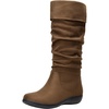 image:imageWomens Flat Knee High Boots with Slouch Shaft 942  Casual dress boot look softly slouched shaft round toe pairs with jeans leggings and skirtsSlouch Suede Boots942brown