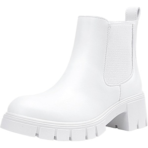 image:imageVepose Womens Chunky Platform Chelsea Ankle Boots Slip On DesignAllwhiteclassic936
