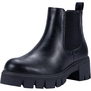 image:imageVepose Womens Chunky Platform Chelsea Ankle Boots Slip On DesignBlackclassic936